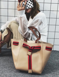 Fashion Khaki Stripe Pattern Decorated Bag