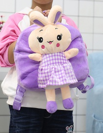 Fashion Purple Rabbit Shape Decorated Backpack
