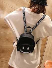 Fashion Black Smile Face Pattern Decorated Backpack