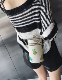 Fashion White Pineapple Pattern Decorated Shoulder Bag