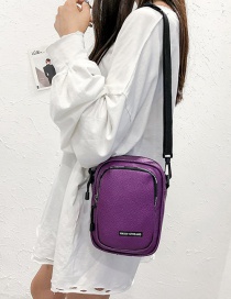Fashion Purple Letter Pattern Decorated Shoulder Bag