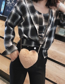 Fashion Khaki Heart Shape Decorated Shoulder Bag