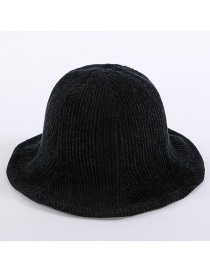 Simple Black Pure Color Decorated Hat