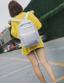 Fashion Beige Pure Color Decorated Backpack