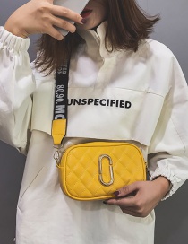 Simple Yellow Square Shape Decorated Shoulder Bag
