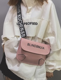 Simple Pink Letter Pattern Decorated Shoulder Bag
