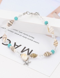 Fashion Green Shell Shape Decorated Anklets