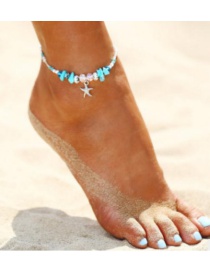 Fashion Green Starfish Shape Decorated Anklets