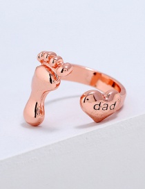 Fashion Rose Gold Foot Shape Decorated Pure Color Ring