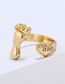 Fashion Gold Color Foot Shape Decorated Pure Color Ring