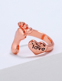 Fashion Rose Gold Heart Shape Decorated Pure Color Ring