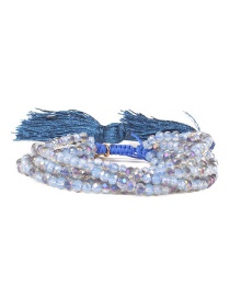 Fashion Blue Bead&tassel Decorated Bracelet