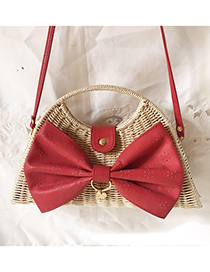 Fashion Red Bowknot Shape Decorated Shoulder Bag