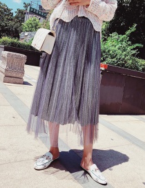 Fashion Gray Pure Color Decorated Skirt