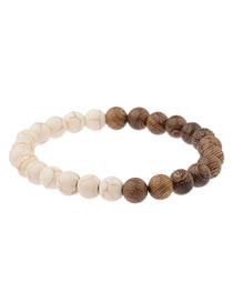 Fashion Beige+brown Color Matching Decorated Bracelet