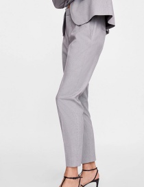 Fashion Gray Pure Color Decorated Simple Pants