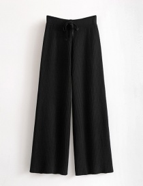 Fashion Black Pure Color Decorated Loose Pants
