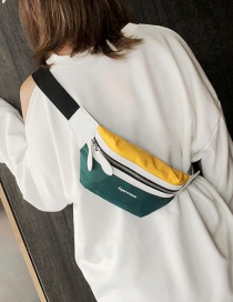 Fashion Green+yellow Color Matching Design Sport Bag