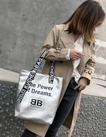 Fashion Silver Color Letter Pattern Design Casua Shoulder Bag