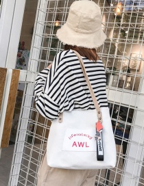 Fashion White Letter Pattern Design Simple Shoulder Bag