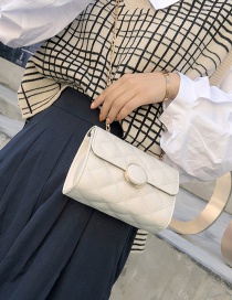 Fashion White Grid Shape Design Square Shape Shoulder Bag