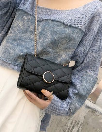 Fashion Black Grid Shape Design Square Shape Shoulder Bag