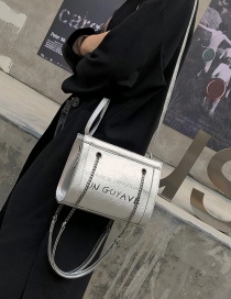 Fashion Silver Color Letter Pattern Design Shoulder Bag