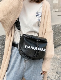Fashion Black Pure Color Design Wide-strap Shoulder Bag
