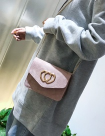 Fashion Pink Heart Shape Decorated Pure Color Bag