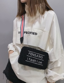 Fashion Black Letter Pattern Design Wide-strap Shoulder Bag