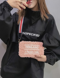 Fashion Pink Letter Pattern Design Wide-strap Shoulder Bag