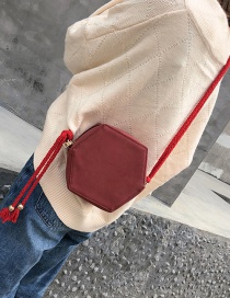 Fashion Red Hexagon Shape Design Pure Color Bag