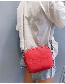 Fashion Red Letter Pattern Design Pure Color Shoulder Bag