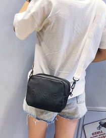 Fashion Black Letter Pattern Design Pure Color Shoulder Bag