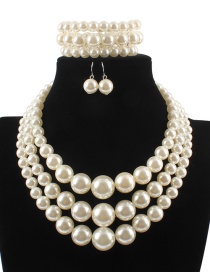 Fashion White Pearls Decorated Pure Color Jewelry Sets