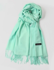 Fashion Pale Green Pure Color Decorated Warm Scarf