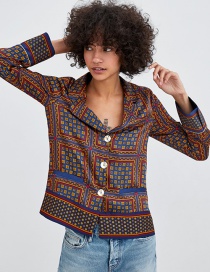 Fashion Multi-color Grid Pattern Decorated Pajamas Shirt