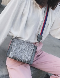 Fashion Gray Wide-strap Design Square Shape Shoulder Bag