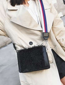 Fashion Black Wide-strap Design Square Shape Shoulder Bag
