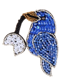 Fashion Sapphire Blue Full Diamond Design Bird Shape Patch
