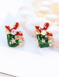 Elegant Multi-color Christmas Stockings Shape Design Earrings
