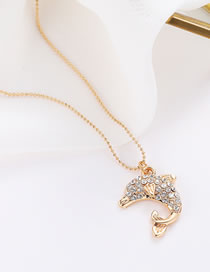 Elegant Gold Color Dolphin Pendant Decorated Simple Necklace
