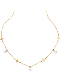 Fashion Gold Color Star&diamond Decorated Simple Necklace