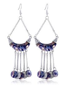 Fashion Silver Color Round Shape Design Tassel Earrings