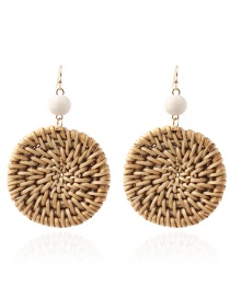 Fashion Brown Round Shape Design Pure Color Earrings