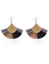 Fashion Multi-color Color Matching Design Sector Shape Earrings
