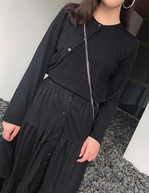 Elegant Black Pure Color Design Long Sleeves Cardigan