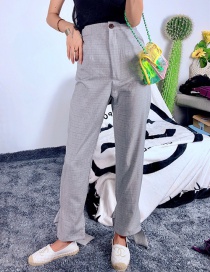 Elegant Gray Bowknot Decorated Pure Color Trousers