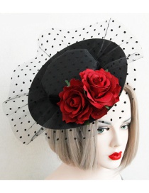 Fashion Red+black Dots Pattern Decorated Flower Shape Hair Accessories