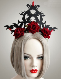 Fashion Red+black Flower Shape Decorated Hair Accessories